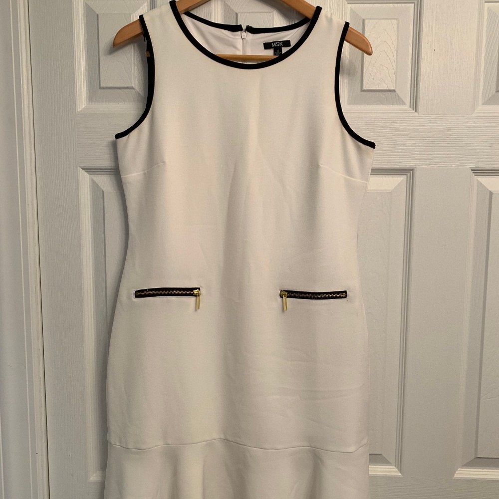 White Black and Gold MSK Dress Women's Size 10